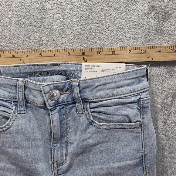 American Eagle Jeans Womens 6 28W Light Wash Hi-Rise Jegging Next Level Stretch - Picture 8 of 11